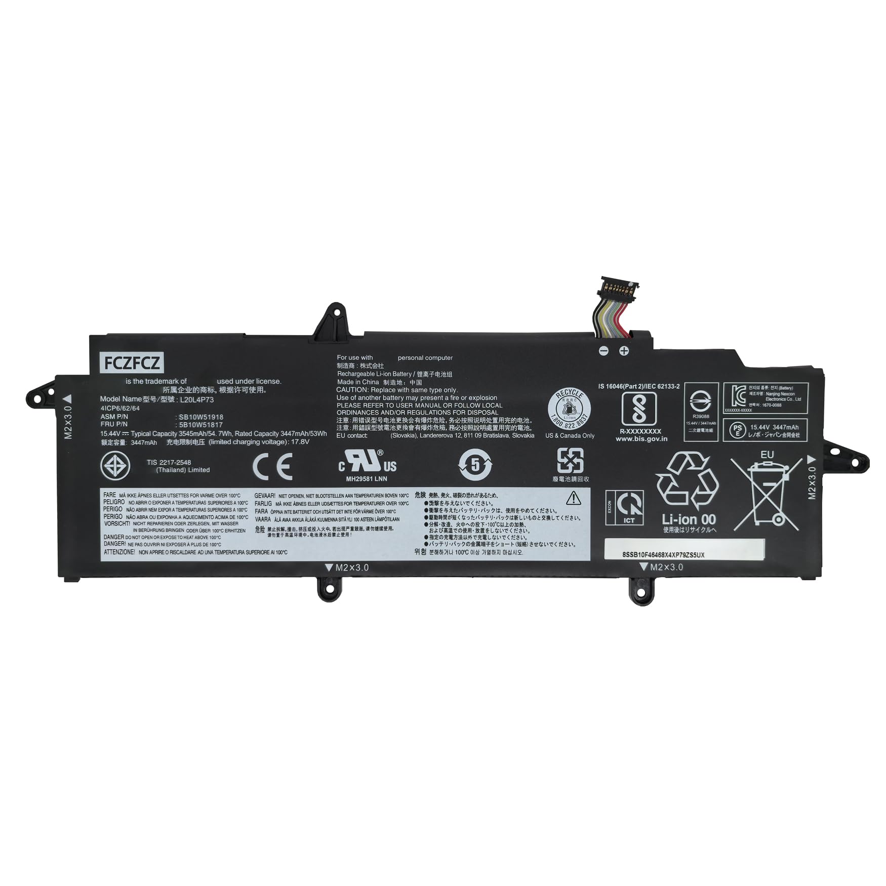 Amazon.com: FCZFCZ L20L4P73 Battery 54.7Wh Replacement for Lenovo